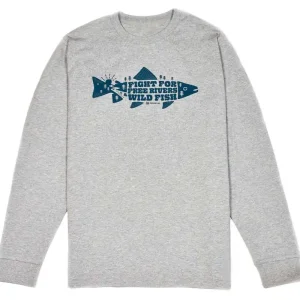 Frödin Free Rivers & Wild Fish Long Sleeve T-Shirt heather grey-                                                                                                                                                                                                                        S