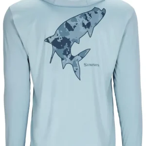 Simms Tech Hoody Langarmhemd Artist Series steel blue/tarpon- 3XL