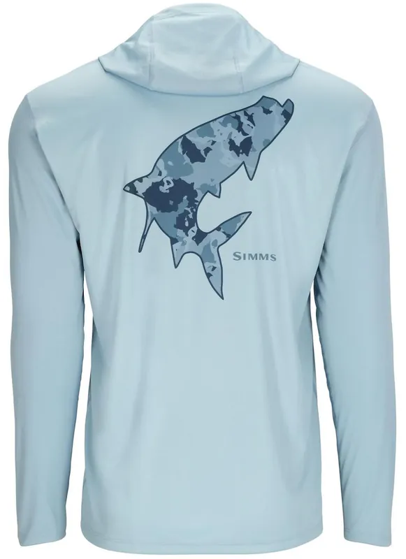 Simms Tech Hoody Langarmhemd Artist Series steel blue/tarpon- 3XL
