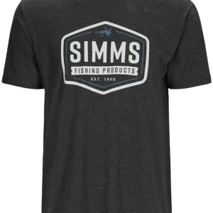 Simms Fly Patch T-Shirt charcoal heather- S