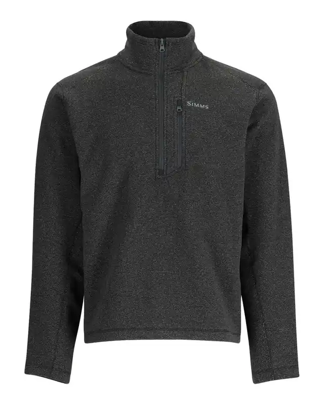 Simms Rivershed Half Zip Pullover black heather- M