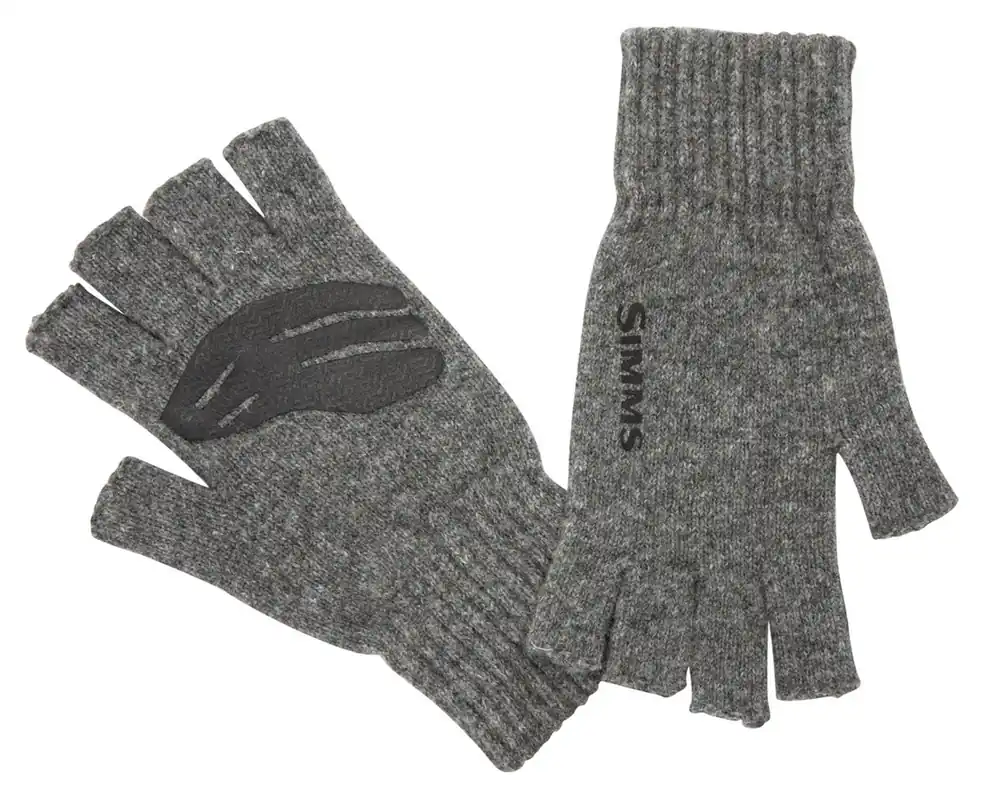Simms Wool 1/2 Finger Glove Handschuh steel-