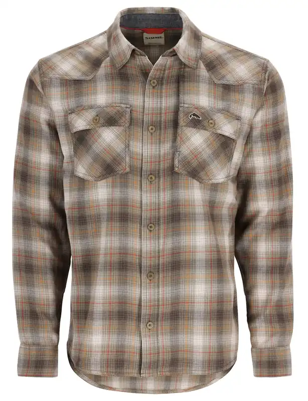 Simms Santee Flannel Shirt Hemd bayleaf/sunglow pane ombre- XXL