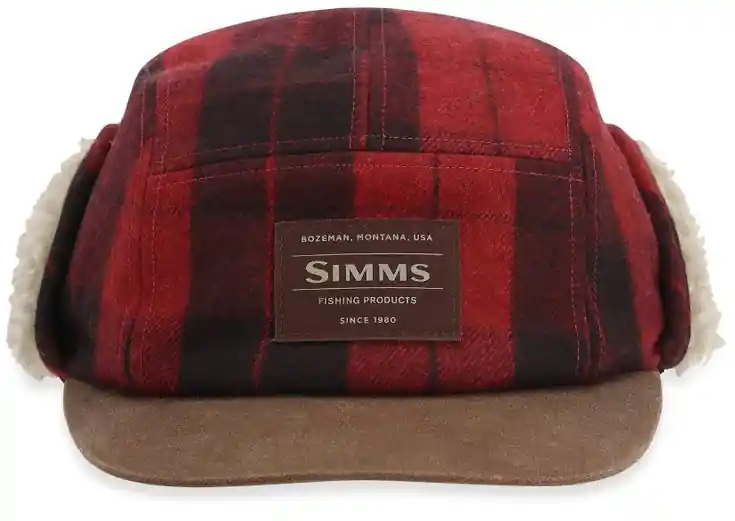 Simms Coldweather Cap Schirmmütze red buffalo plaid- S/M