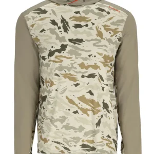 Simms Bugstopper Solarflex Hoody Langarmhemd ghost camo stone/stone- 3XL