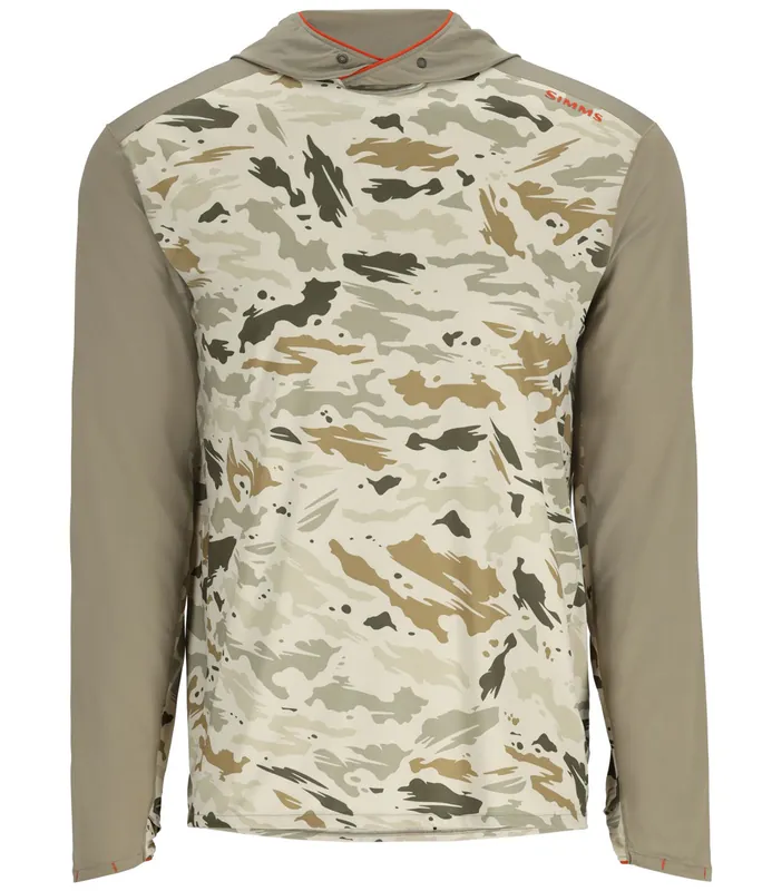 Simms Bugstopper Solarflex Hoody Langarmhemd ghost camo stone/stone- 3XL