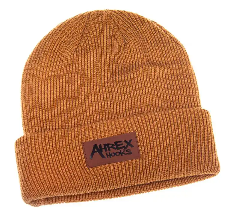 Ahrex Suede Patch Beanie Mütze mustard-
