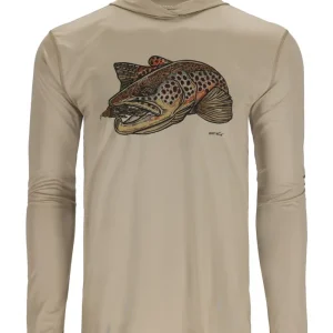 Simms Tech Hoody Langarmhemd Artist Series stone/brown trout- XXL