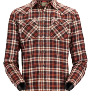 Simms Santee Flannel Shirt Hemd maghoany/tan camp plaid-                                                                                                                                                                                                                        M