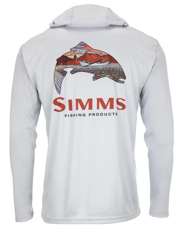 Simms Tech Hoody Langarmhemd Artist Series Trout Logo flame/sterling- 3XL