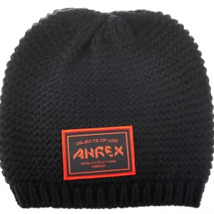 Ahrex Handknit Woven Patch Beanie Mütze black-