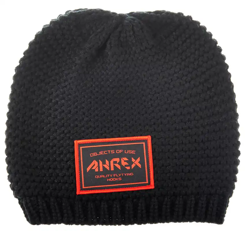 Ahrex Handknit Woven Patch Beanie Mütze black-