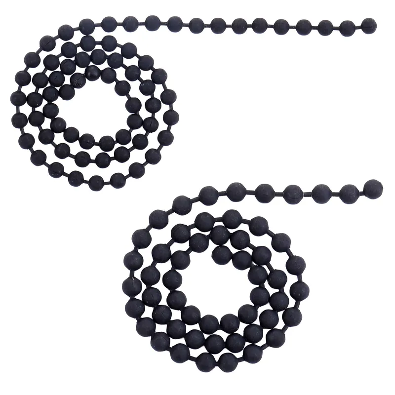 Hareline Bead Chain Chicone's Stealth Chain Kugelkettenaugen Black Paint- 3,2 mm