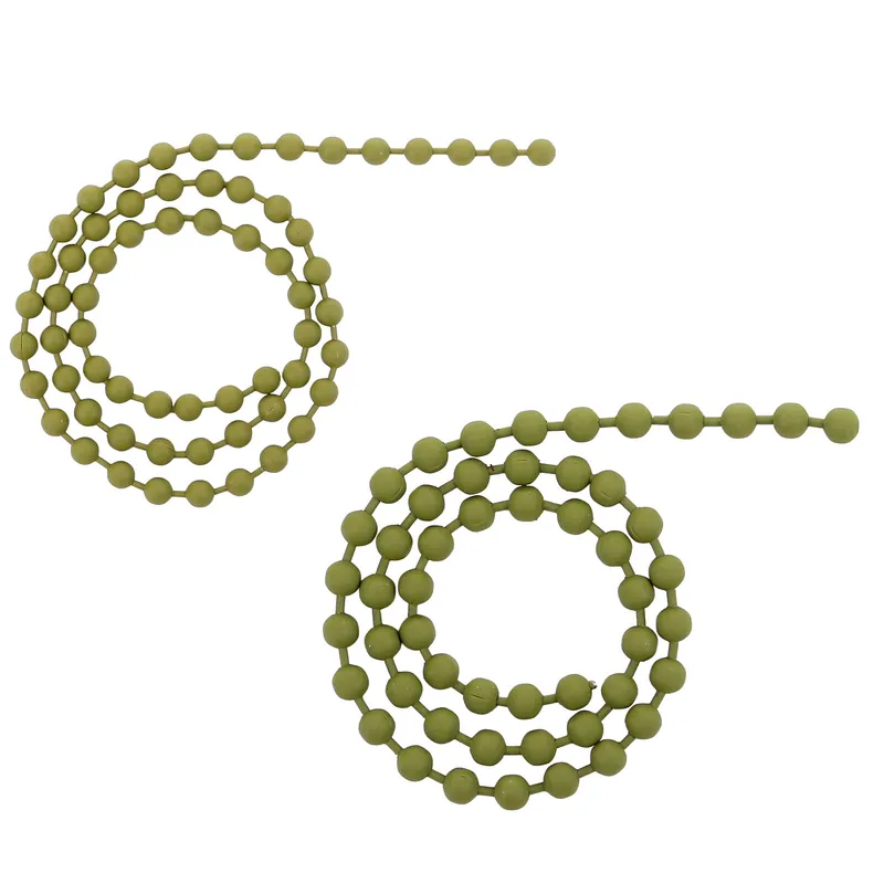 Hareline Bead Chain Chicone's Stealth Chain Kugelkettenaugen Olive Gras- 3,2 mm