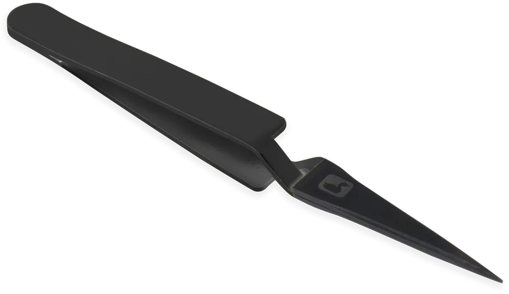 Loon Mini Straight D-Loop Tweezer - Black - Pinzette - gerade-