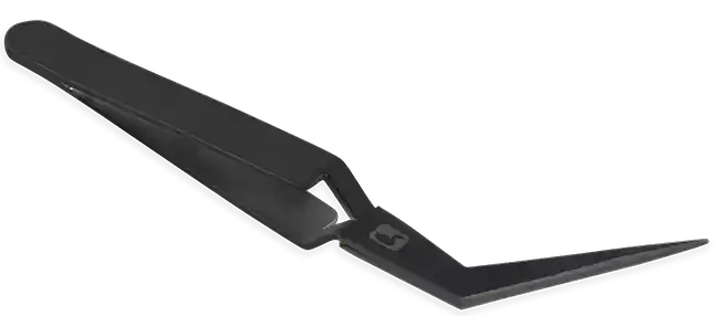 Loon Mini Curved D-Loop Tweezer - Black - Pinzette - gebogen-