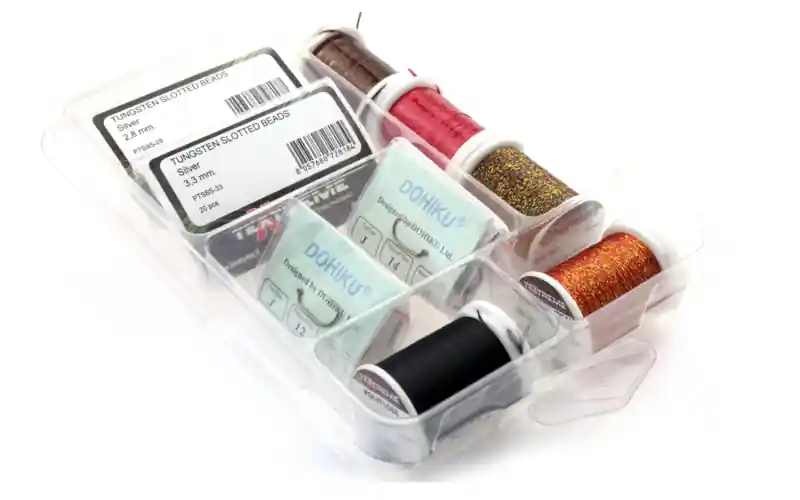 Textreme Tying Kit Perdigones Bindeset für Nymphen inklusive Box-