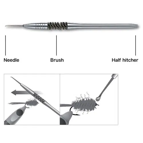 C&F Design CFT-70 3-in-1 Dubbing Bürste inkl. Nadel u. Half-Hitch tool-