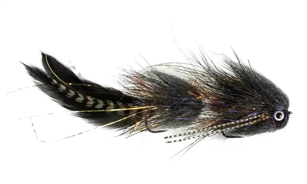 Umpqua Tandem Streamer Trasher Hurst Black #1 x #2-
