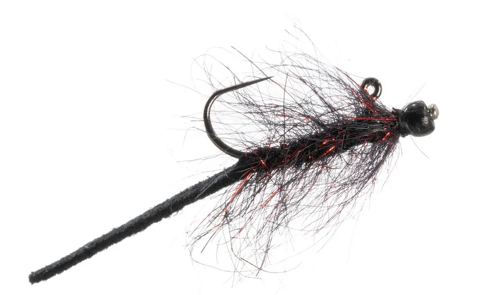 Umpqua Streamer Balanced Leather Leech Nano #12 Black Red-