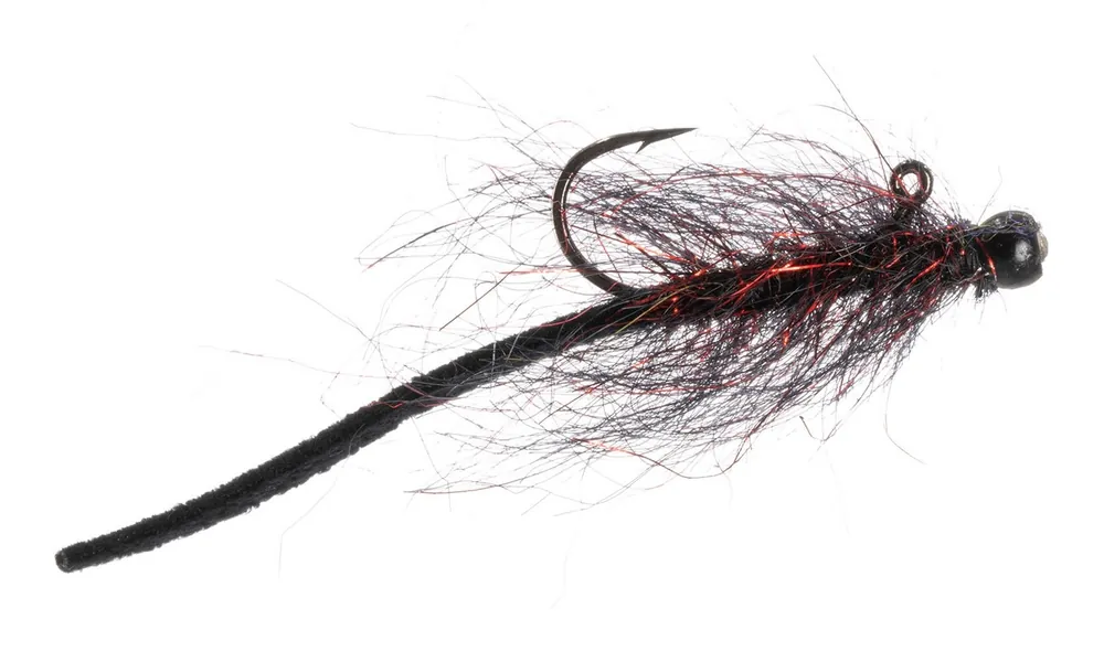 Umpqua Streamer Balanced Leather Leech #10 Black Red-