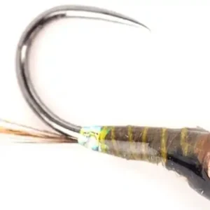 Guideline Nymphe Fire Butt Perdigon Olive Barbless- 16