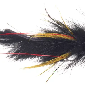 Fulling Mill Streamer Schultzy's Red Eye Leech Black #4-