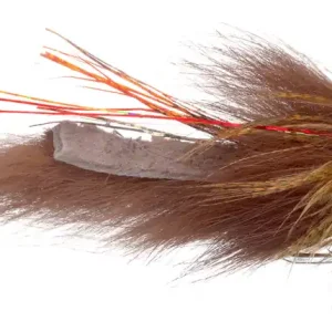 Fulling Mill Streamer Schultzy's Red Eye Leech Brown #4-