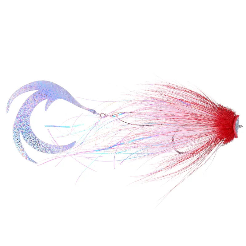 Superflies Pike - Waterpusher Red/White Weighted #6/0-