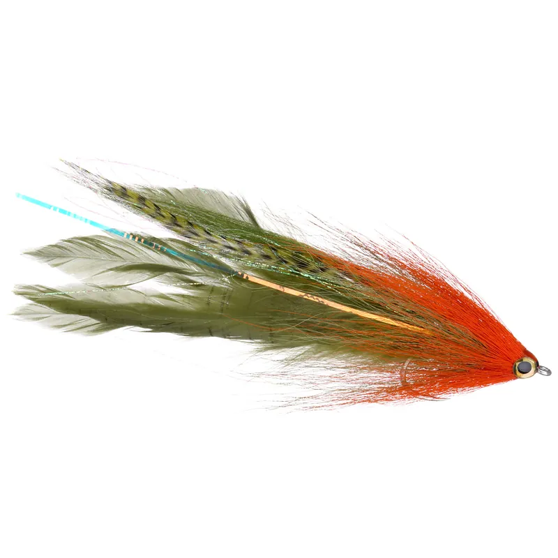 Superflies Hollow GT Deceiver Olive/Orange Gamakatsu SL12S #6/0 Salzwasserfliege-