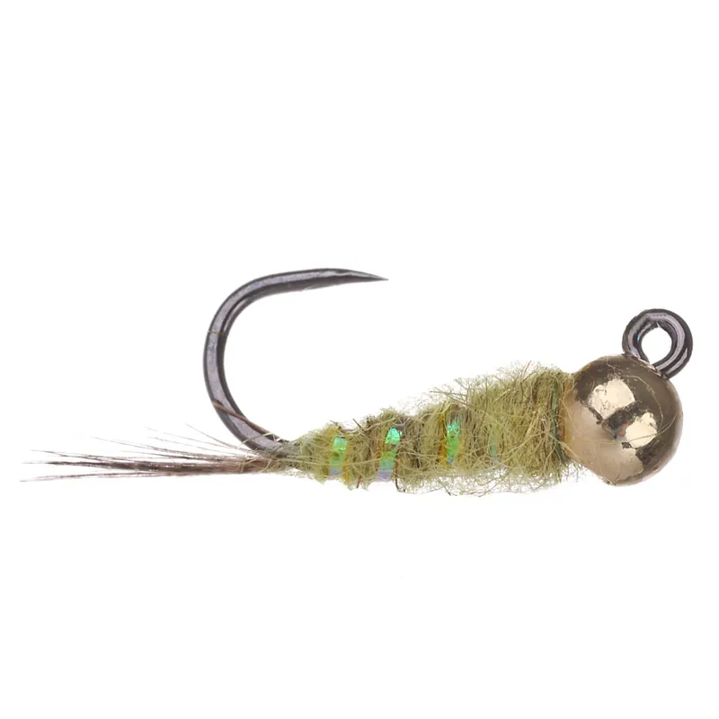 adh-fishing Tungsten Jig Nymphe Olive on AHREX #14 by Superflies-