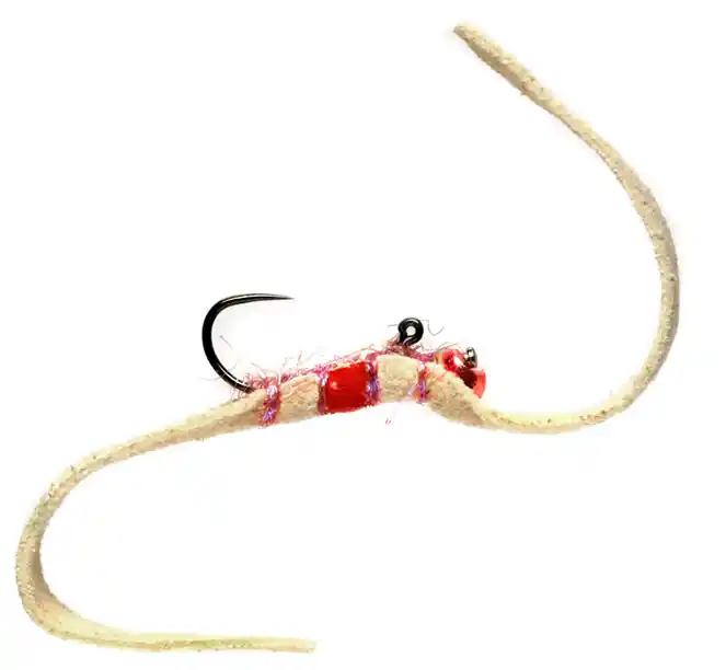 Fulling Mill Balanced Leech Shammy Rainbow Flesh 3.0mm Red Spot-
