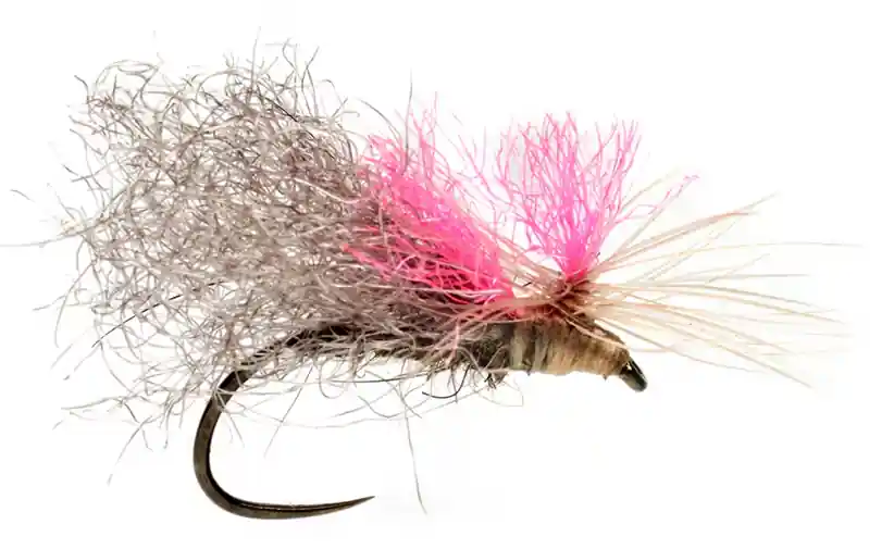 Fulling Mill Weiss' Hi-Top Caddis Grey Barbless Trockenfliege- 12