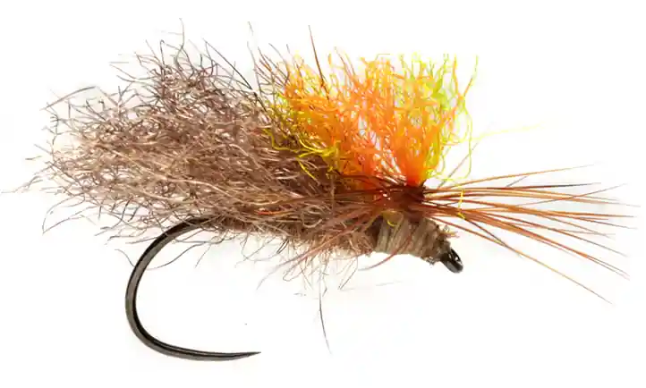 Fulling Mill Weiss' Hi-Top Caddis Tan Barbless Trockenfliege- 12