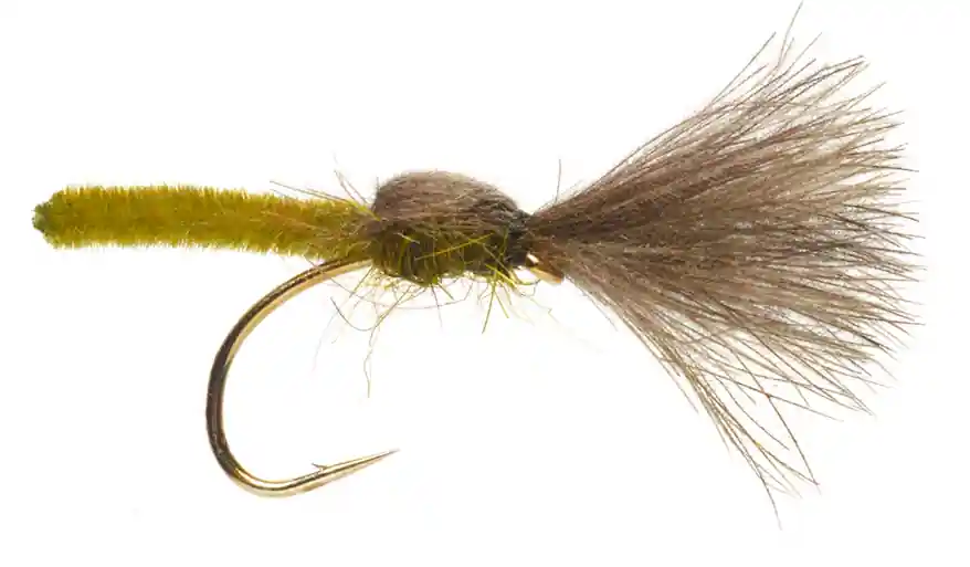 Fulling Mill Technical Dryfly Jackie's Olive Palomino Shuttlecock Trockenfliege- 14