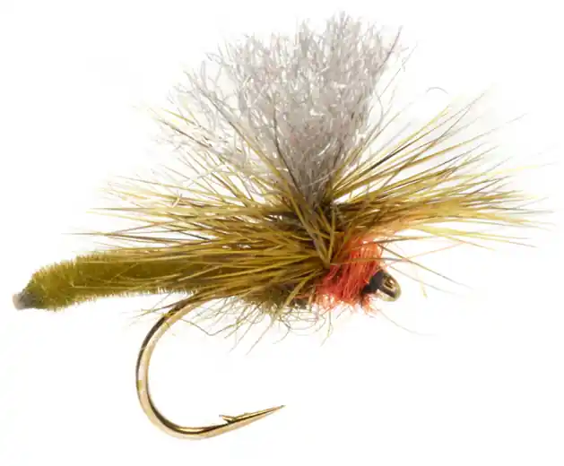 Fulling Mill Technical Dryfly Jackie's Olive & Orange Palomino Parachute #14 Trockenfliege-