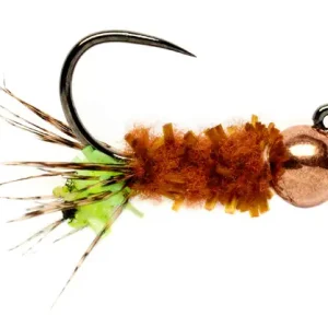 Fulling Mill Nymphe - Chewing Gum Cased Caddis Chartreuse Barbless- 8