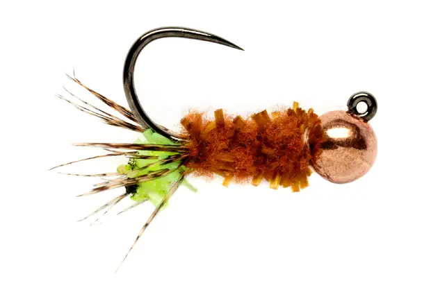 Fulling Mill Nymphe - Chewing Gum Cased Caddis Chartreuse Barbless- 8