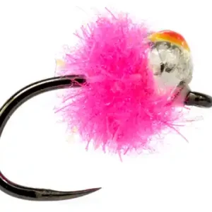 Fulling Mill Crostons's Mini Egg Fluorescent Hot Pink Red Spot Nymph Barbless-