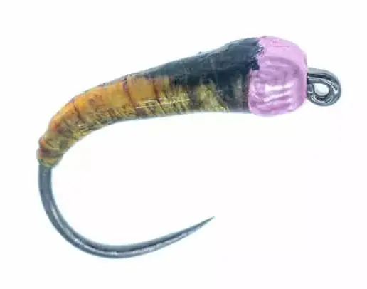 Superflies Tungsten Nymph Glue Larva Pink Bead-