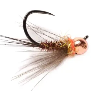 Fulling Mill Nymphe - CDC Hot Spot Pheasant Tail Jig Orange Barbless- 18