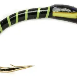 Fulling Mill Fluo Green Ribbed Black Buzzer Nymph-