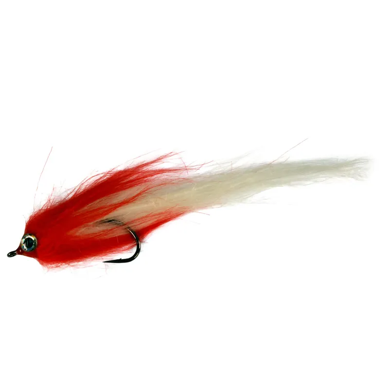 Catchy Flies Streamer - Piker red & white-