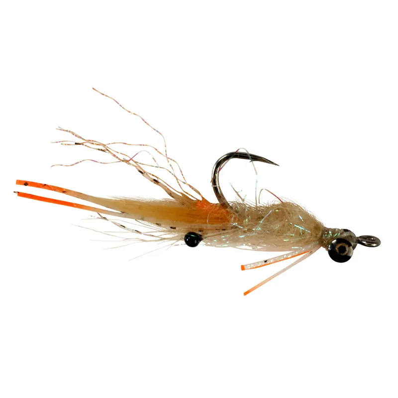 Catchy Flies Tiziano's Lightweight Palometa fly cream & orange legs-                                                                                                                                                                                                                        4