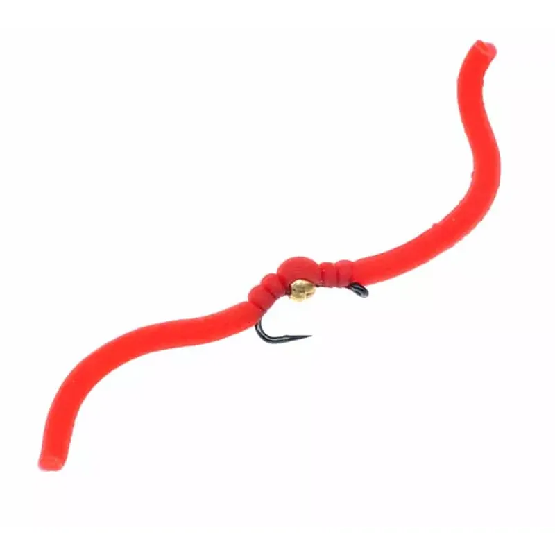 Superflies Tungsten Nymphe Squirmy Wormy Bloodworm Red-                                                                                                                                                                                                                        14