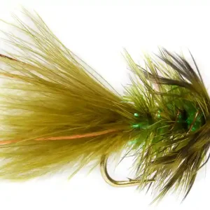 Fulling Mill Streamer - Shimmer Bugger Olive & Grizzly-                                                                                                                                                                                                                        8