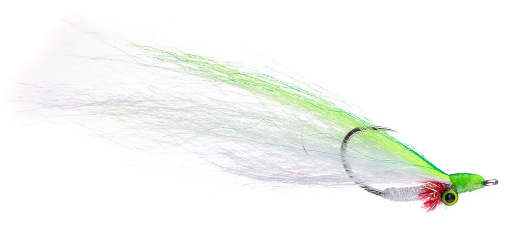 Fishient H2O Salzwasserfliege - Mega Deep Minnow chartreuse & white-