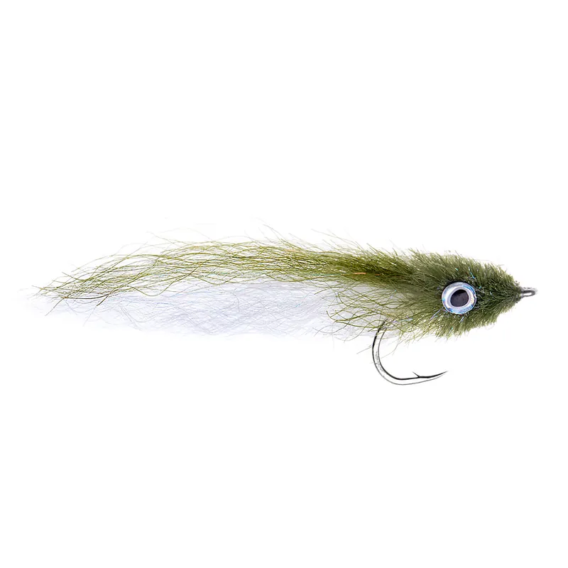 Fishient H2O Streamer - 3D Finger Mullet olive & white-