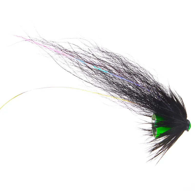 Superflies Lachsfliege - Pikkumusta Fl. Green Tungsten Conehead-