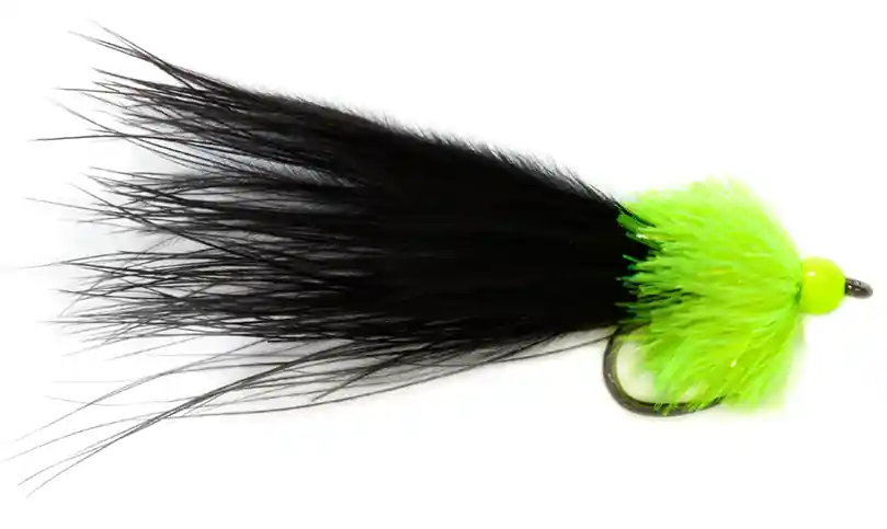 Fulling Mill Streamer - Black & Green Taddy Barbless-